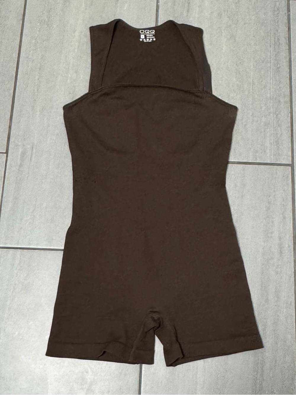 Brown Ribbed One-Piece Romper - Picture 3 of 4